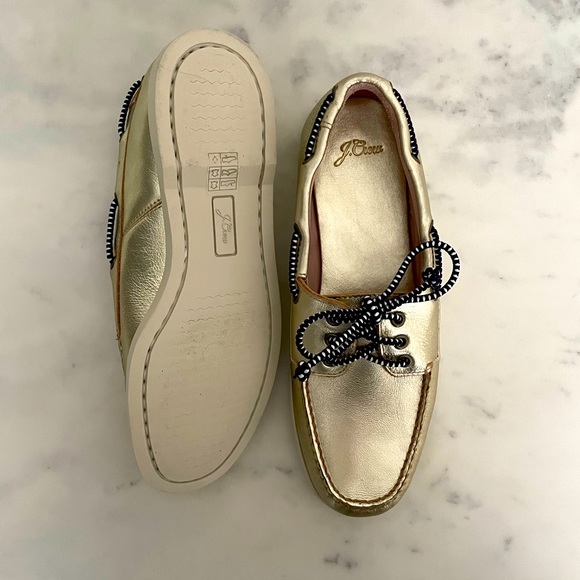 J Crew gold metallic boat shoes - Picture 3 of 5